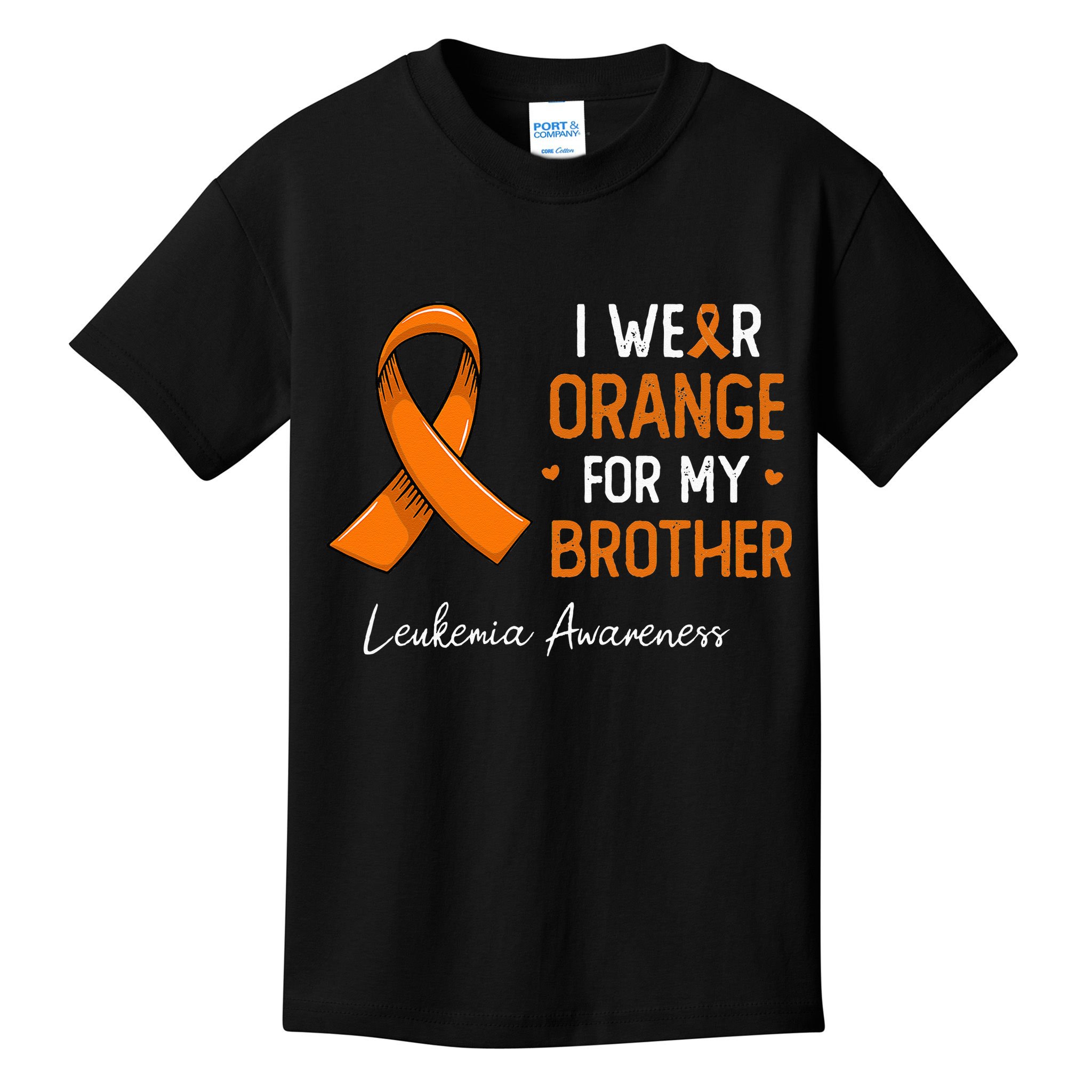 I Wear Orange For My Brother Leukemia Awareness Month Kids T-Shirt