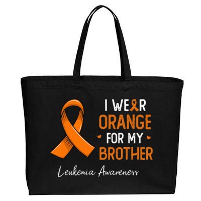 I Wear Orange For My Brother Leukemia Awareness Month Cotton Canvas Jumbo Tote