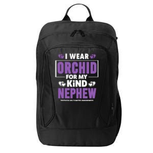 I Wear Orchid For My Nephew Gift Testicular Cancer Awareness Gift City Backpack