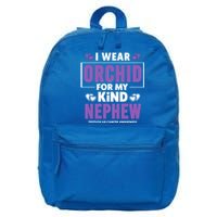 I Wear Orchid For My Nephew Gift Testicular Cancer Awareness Gift 16 in Basic Backpack