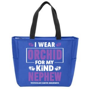 I Wear Orchid For My Nephew Gift Testicular Cancer Awareness Gift Zip Tote Bag