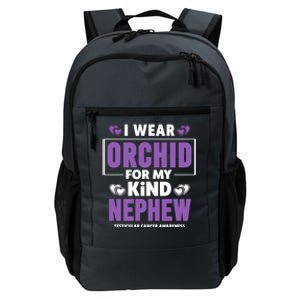 I Wear Orchid For My Nephew Gift Testicular Cancer Awareness Gift Daily Commute Backpack