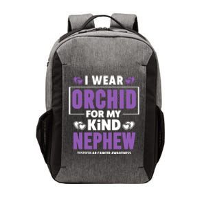 I Wear Orchid For My Nephew Gift Testicular Cancer Awareness Gift Vector Backpack