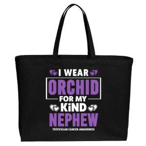 I Wear Orchid For My Nephew Gift Testicular Cancer Awareness Gift Cotton Canvas Jumbo Tote