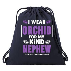 I Wear Orchid For My Nephew Gift Testicular Cancer Awareness Gift Drawstring Bag