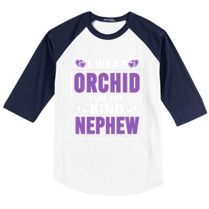 I Wear Orchid For My Nephew Gift Testicular Cancer Awareness Gift Baseball Sleeve Shirt