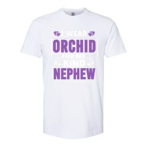 I Wear Orchid For My Nephew Gift Testicular Cancer Awareness Gift Softstyle CVC T-Shirt