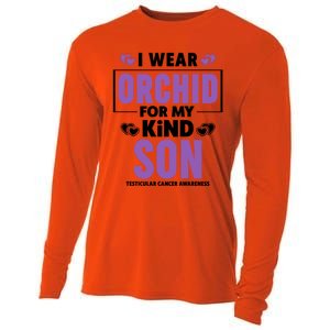 I Wear Orchid For My Son Gift Testicular Cancer Awareness Cool Gift Cooling Performance Long Sleeve Crew