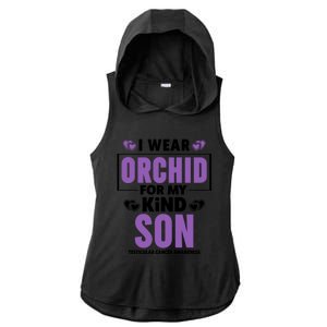 I Wear Orchid For My Son Gift Testicular Cancer Awareness Cool Gift Ladies PosiCharge Tri-Blend Wicking Draft Hoodie Tank