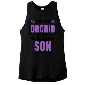 I Wear Orchid For My Son Gift Testicular Cancer Awareness Cool Gift Ladies PosiCharge Tri-Blend Wicking Tank