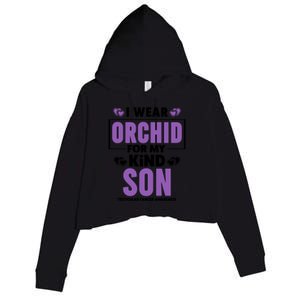 I Wear Orchid For My Son Gift Testicular Cancer Awareness Cool Gift Crop Fleece Hoodie