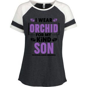 I Wear Orchid For My Son Gift Testicular Cancer Awareness Cool Gift Enza Ladies Jersey Colorblock Tee