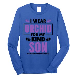 I Wear Orchid For My Son Gift Testicular Cancer Awareness Cool Gift Long Sleeve Shirt