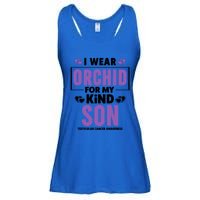 I Wear Orchid For My Son Gift Testicular Cancer Awareness Cool Gift Ladies Essential Flowy Tank