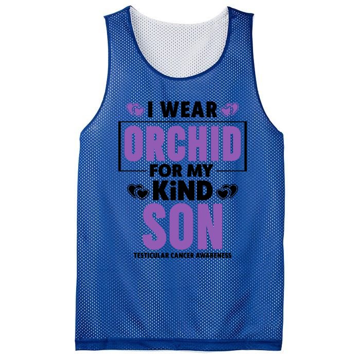 I Wear Orchid For My Son Gift Testicular Cancer Awareness Cool Gift Mesh Reversible Basketball Jersey Tank