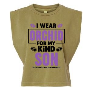 I Wear Orchid For My Son Gift Testicular Cancer Awareness Cool Gift Garment-Dyed Women's Muscle Tee