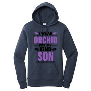 I Wear Orchid For My Son Gift Testicular Cancer Awareness Cool Gift Women's Pullover Hoodie