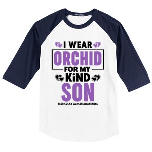 I Wear Orchid For My Son Gift Testicular Cancer Awareness Cool Gift Baseball Sleeve Shirt