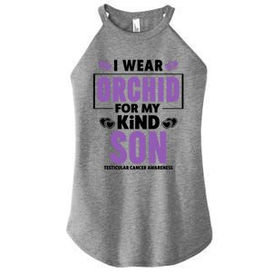 I Wear Orchid For My Son Gift Testicular Cancer Awareness Cool Gift Women's Perfect Tri Rocker Tank