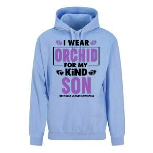 I Wear Orchid For My Son Gift Testicular Cancer Awareness Cool Gift Unisex Surf Hoodie