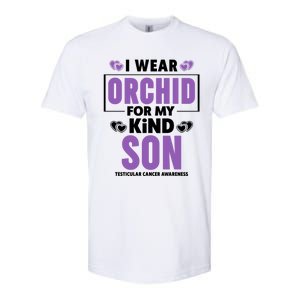 I Wear Orchid For My Son Gift Testicular Cancer Awareness Cool Gift Softstyle CVC T-Shirt