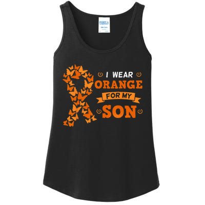 I Wear Orange For My Son Leukemia Blood Cancer Cells Patient Ladies Essential Tank