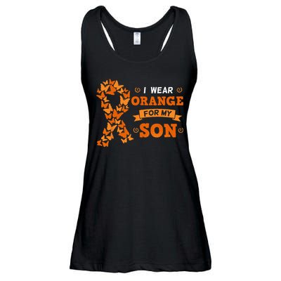 I Wear Orange For My Son Leukemia Blood Cancer Cells Patient Ladies Essential Flowy Tank