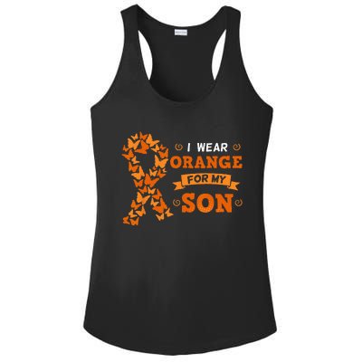 I Wear Orange For My Son Leukemia Blood Cancer Cells Patient Ladies PosiCharge Competitor Racerback Tank