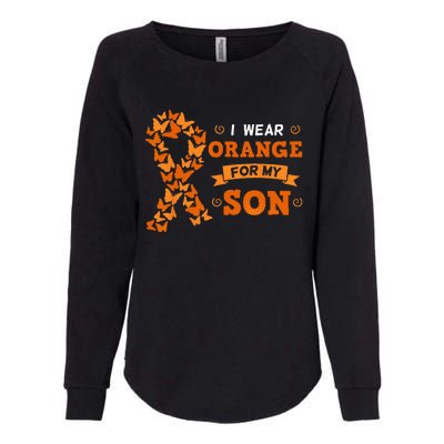 I Wear Orange For My Son Leukemia Blood Cancer Cells Patient Womens California Wash Sweatshirt