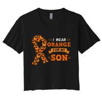 I Wear Orange For My Son Leukemia Blood Cancer Cells Patient Women's Crop Top Tee