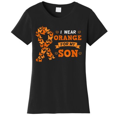 I Wear Orange For My Son Leukemia Blood Cancer Cells Patient Women's T-Shirt