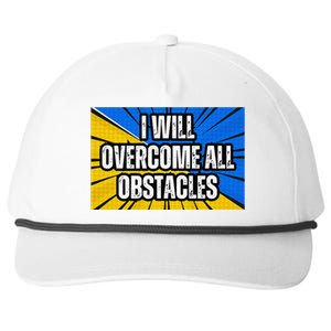 I Will Overcome All Obstacles Inspirational Motivational Snapback Five-Panel Rope Hat