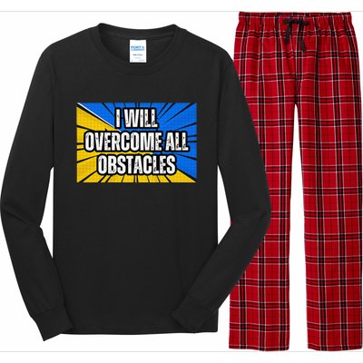 I Will Overcome All Obstacles Inspirational Motivational Long Sleeve Pajama Set