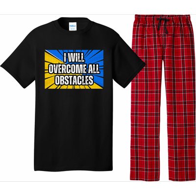 I Will Overcome All Obstacles Inspirational Motivational Pajama Set