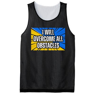 I Will Overcome All Obstacles Inspirational Motivational Mesh Reversible Basketball Jersey Tank