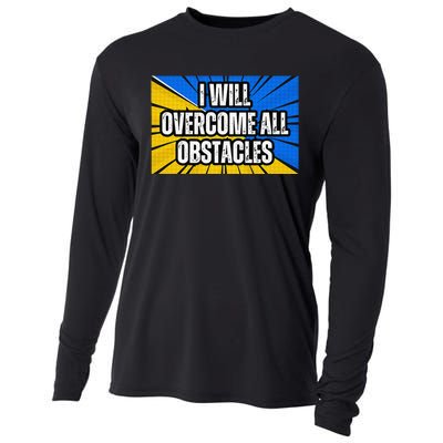 I Will Overcome All Obstacles Inspirational Motivational Cooling Performance Long Sleeve Crew