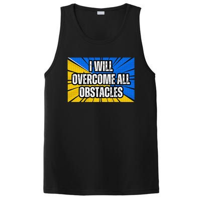 I Will Overcome All Obstacles Inspirational Motivational PosiCharge Competitor Tank