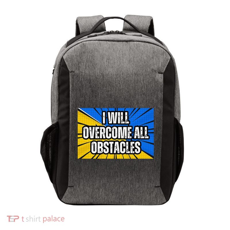 I Will Overcome All Obstacles Inspirational Motivational Vector Backpack