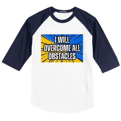 I Will Overcome All Obstacles Inspirational Motivational Baseball Sleeve Shirt