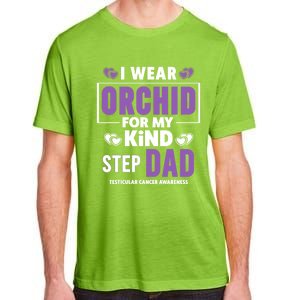 I Wear Orchid For My Step Dad Funny Gift Testicular Cancer Awareness Gift Adult ChromaSoft Performance T-Shirt