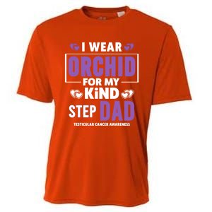 I Wear Orchid For My Step Dad Funny Gift Testicular Cancer Awareness Gift Cooling Performance Crew T-Shirt