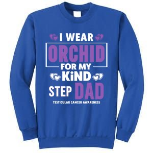 I Wear Orchid For My Step Dad Funny Gift Testicular Cancer Awareness Gift Sweatshirt