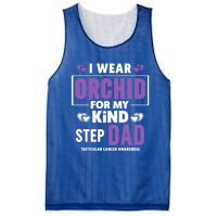 I Wear Orchid For My Step Dad Funny Gift Testicular Cancer Awareness Gift Mesh Reversible Basketball Jersey Tank