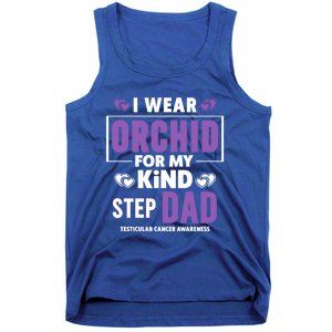 I Wear Orchid For My Step Dad Funny Gift Testicular Cancer Awareness Gift Tank Top