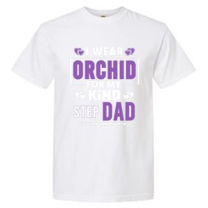 I Wear Orchid For My Step Dad Funny Gift Testicular Cancer Awareness Gift Garment-Dyed Heavyweight T-Shirt