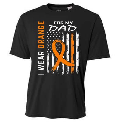 I Wear Orange For My Dad Kidney Cancer Awareness Flag Gifts Cooling Performance Crew T-Shirt