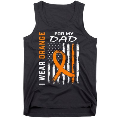 I Wear Orange For My Dad Kidney Cancer Awareness Flag Gifts Tank Top