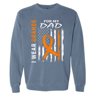 I Wear Orange For My Dad Kidney Cancer Awareness Flag Gifts Garment-Dyed Sweatshirt