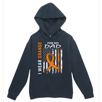 I Wear Orange For My Dad Kidney Cancer Awareness Flag Gifts Urban Pullover Hoodie