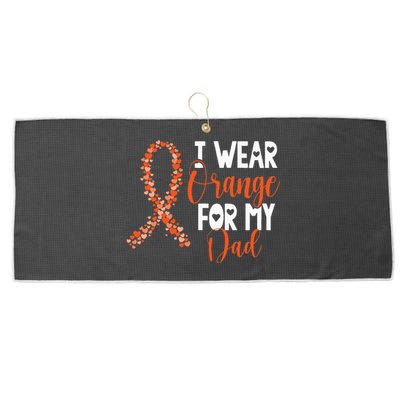 I Wear Orange For My Dad Kidney Cancer Awareness Support Large Microfiber Waffle Golf Towel